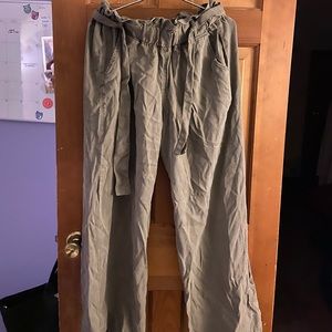 Olive Green Pants w/ Tie Belt